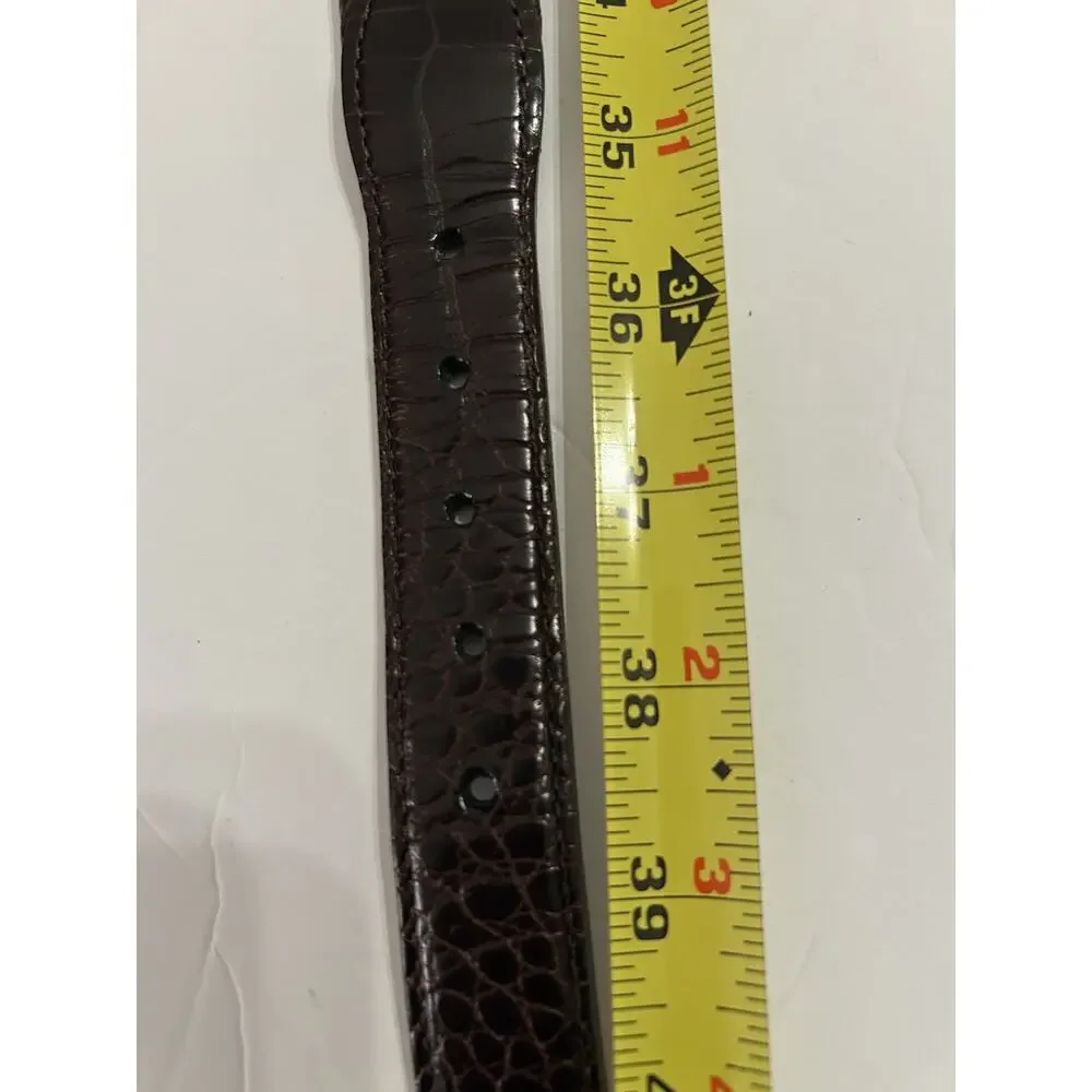Brighton Genuine Leather Brown Braided‎ Women's Belt w Silver Buckle Size 36